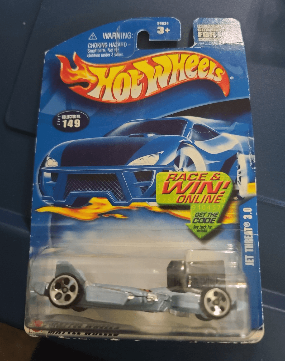 Hot Wheels Jet Threat 3.0 1:64 Silver Diecast Car Race & Win! Online PR5 wheels