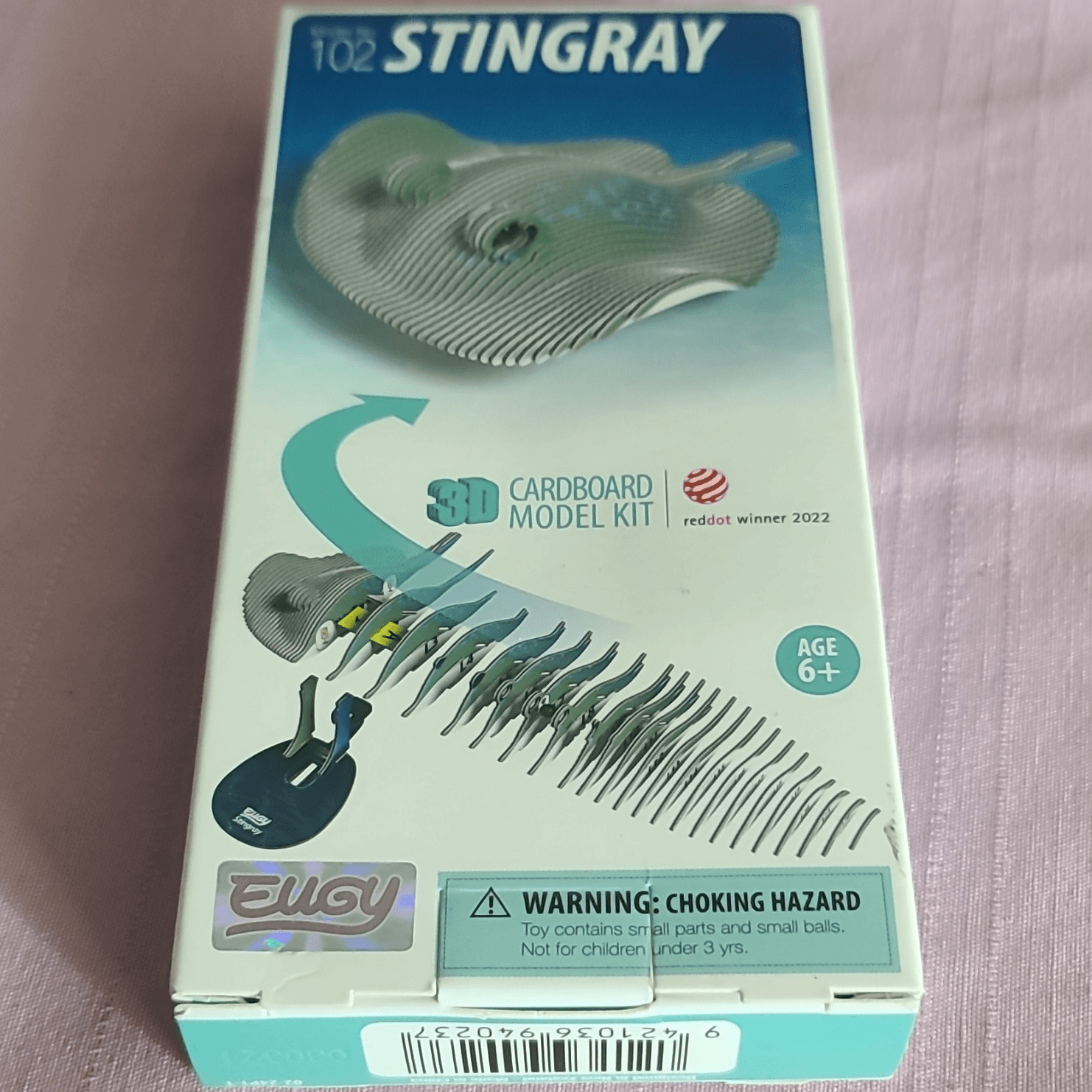 EUGY Stingray 3D Cardboard Model Kit #102 Red Dot Design Award 2022 Age 6+