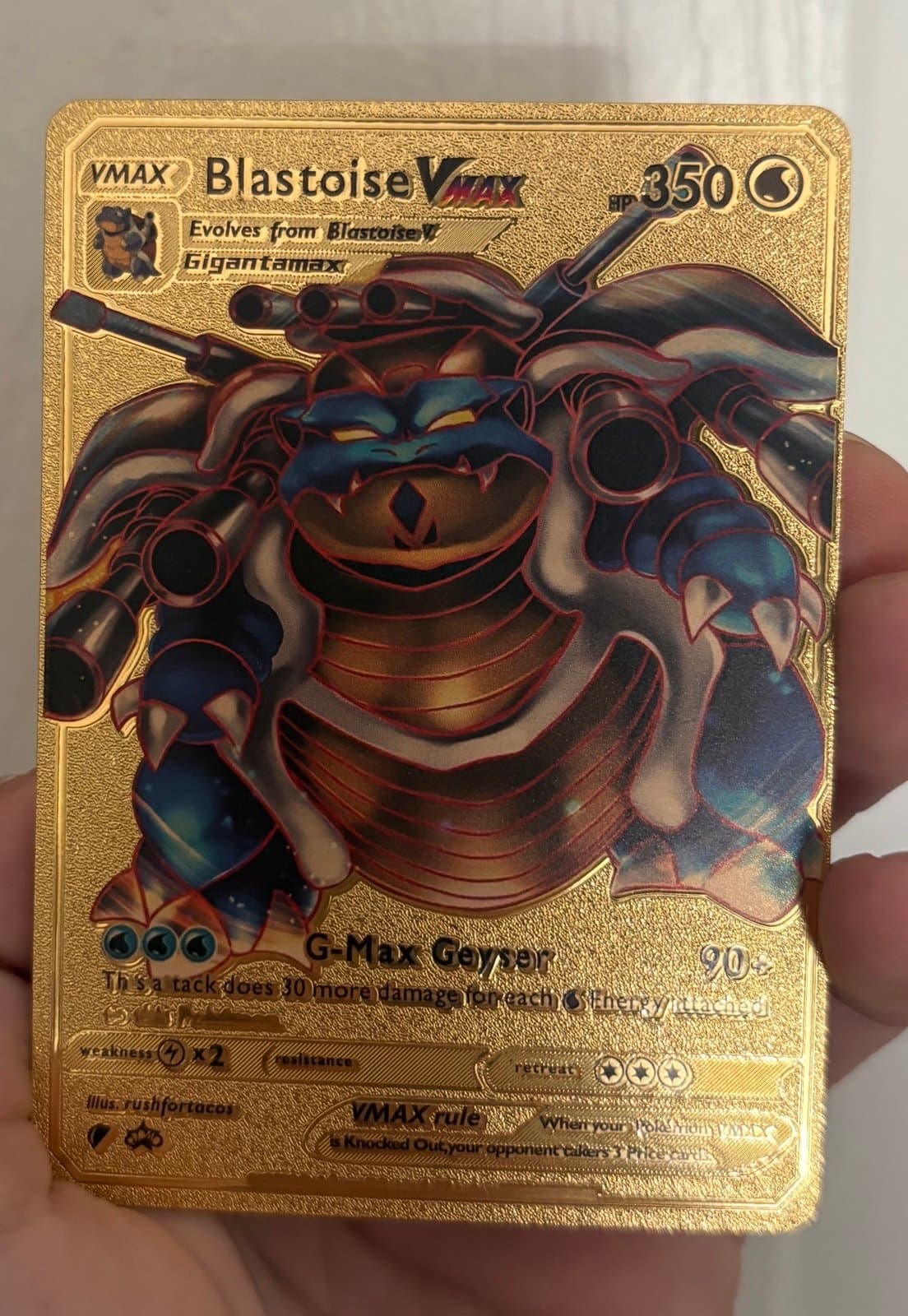 Blastoise Gold Holofoil Pokemon Card