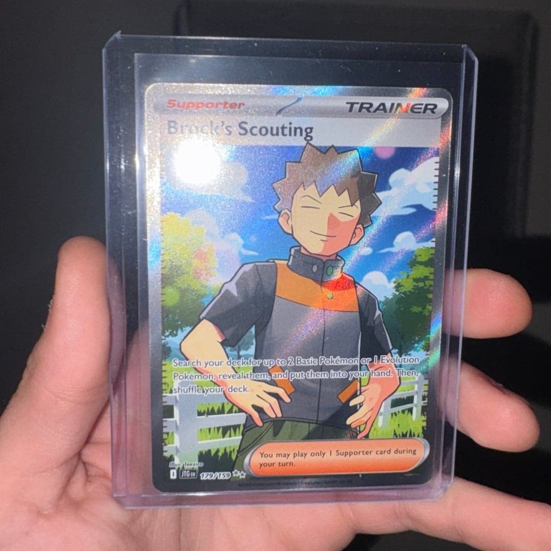 Pokemon TCG: Brock’s Scouting Art Trainer Card