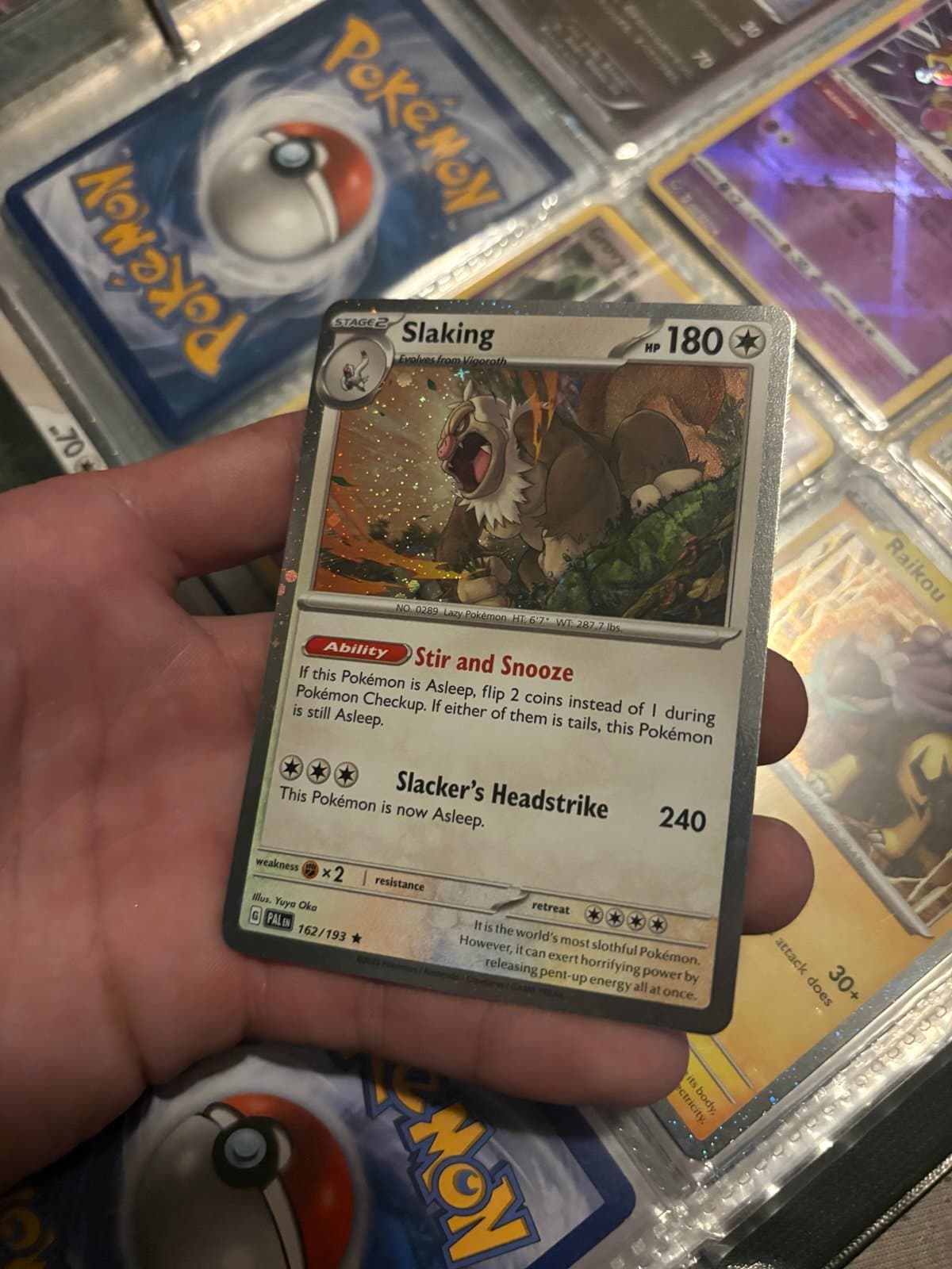 Slaking Cosmo Holo Pokemon Card