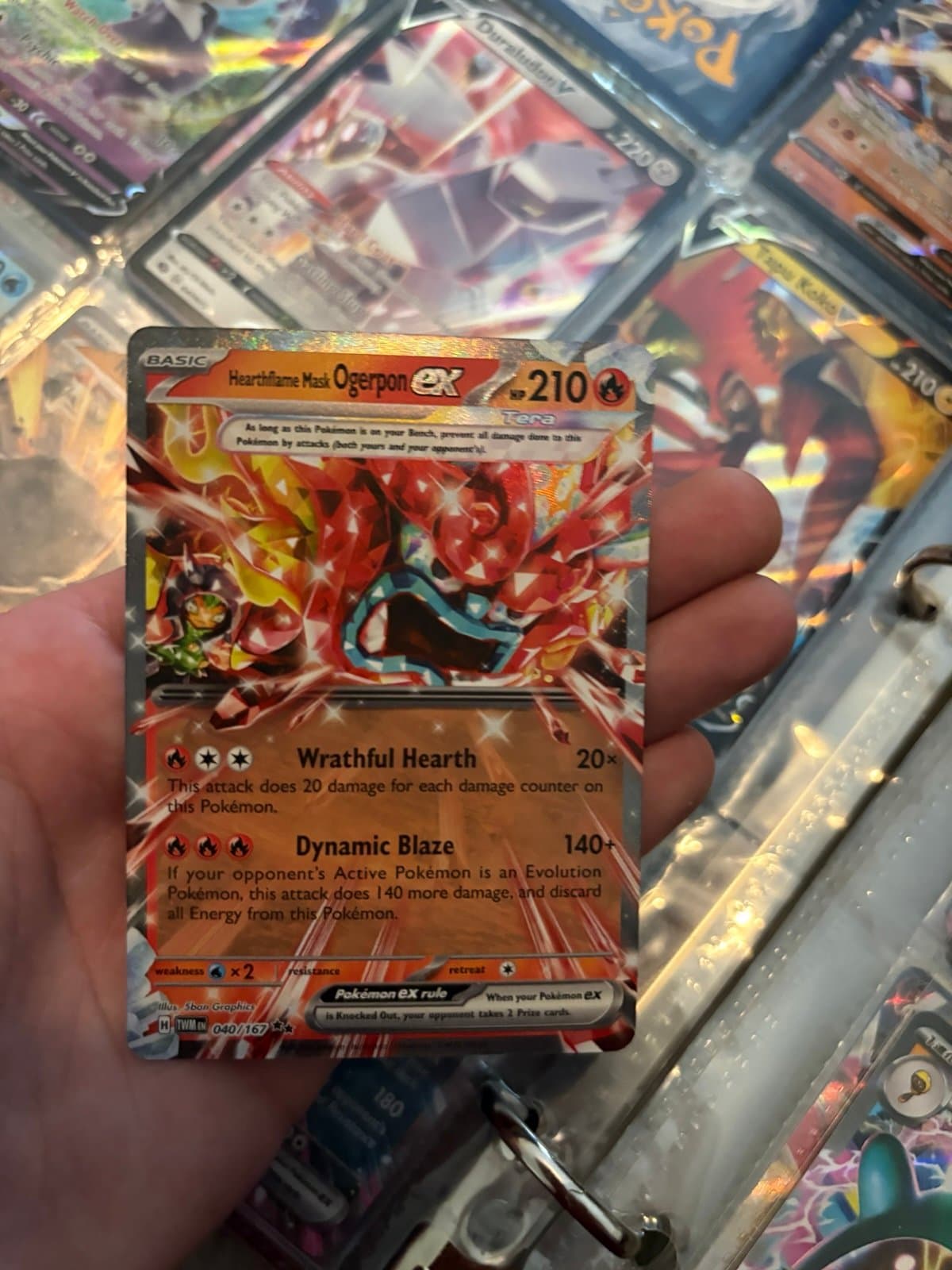 Heartflame Mask Ogerpon EX Pokemon Card