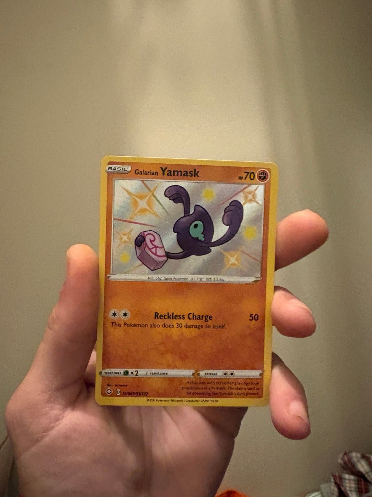 Galarian Yamask Baby Shiny Pokemon Card