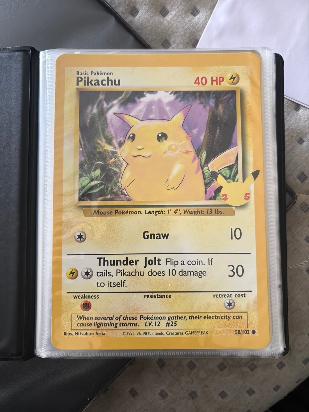 JUMBO Pikachu 25th Anniversary Pokemon TCG Card