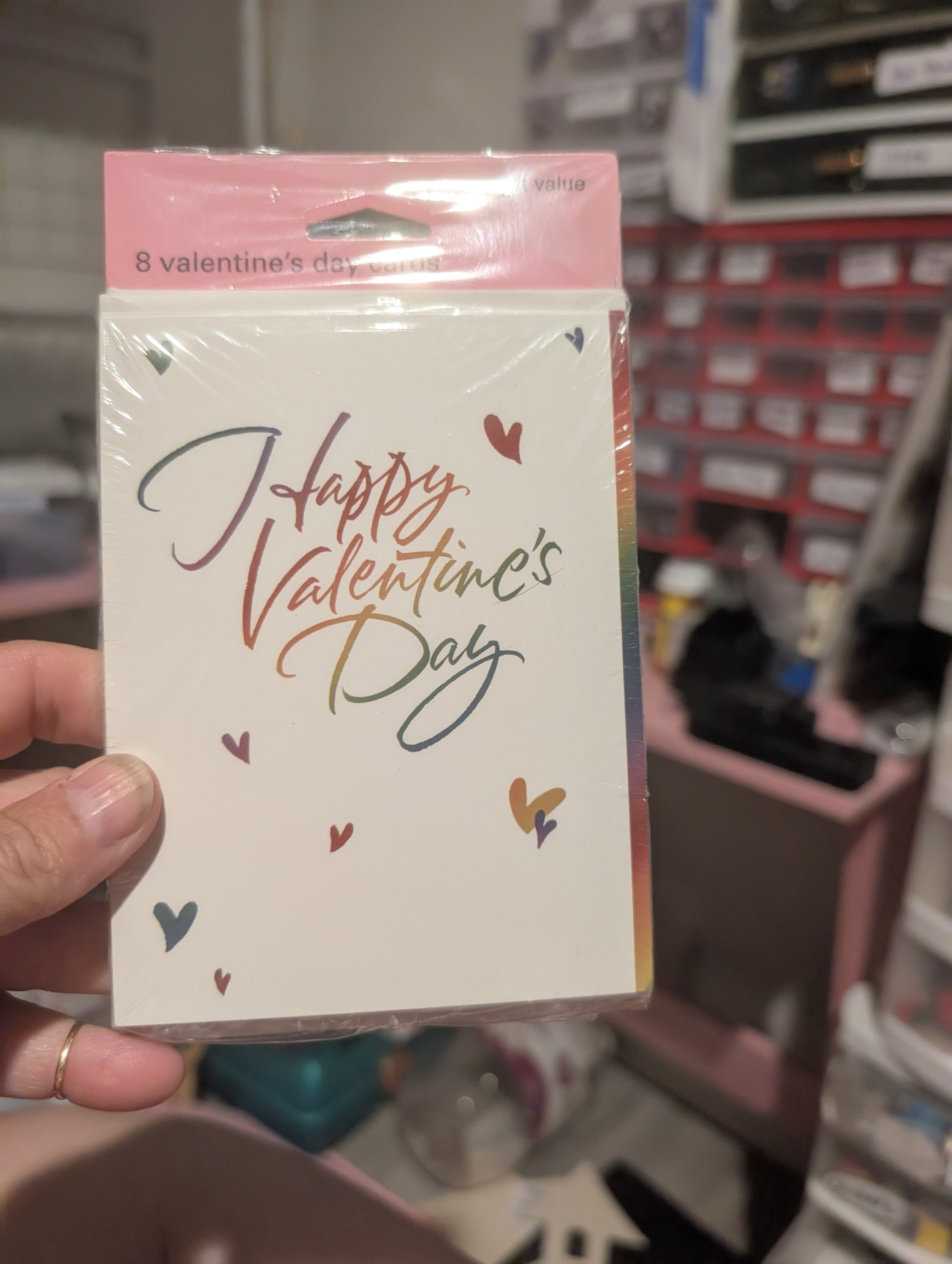 Valentine's Day Card Red Pink Hearts Gibson Nip Pack Of 8 Cards Envelopes
