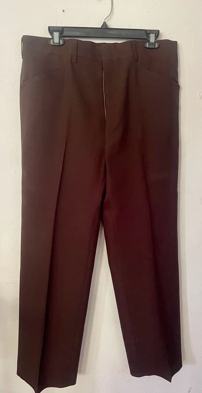 Vintage Haggar Magic Stretch Dark Brown Flat Front Dress Pants Men’s 35x28.5 U