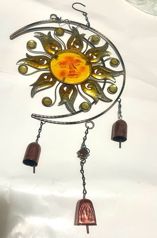 Copper-Tone Sun Wind Spinner Garden Hanging Decor