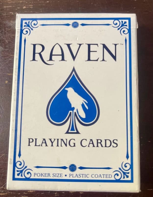 Fundex Raven Poker Size Plastic Coated Playing Cards Blue Deck