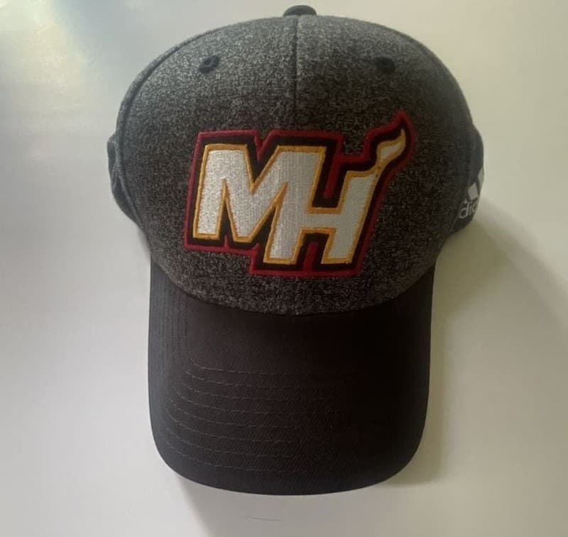 Adidas NBA Miami Heat MH Flex Fit Heather Gray and Black Hat