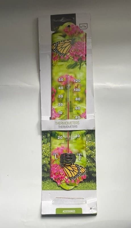 The Spring Shop 11-Inch Butterfly Floral Outdoor Wall Thermometer