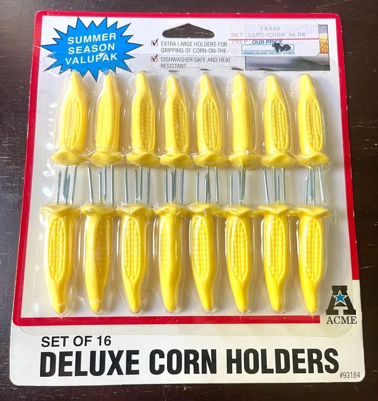 Vintage 1997 ACME Deluxe Corn Holders Set of 16 Summer Season Valupak