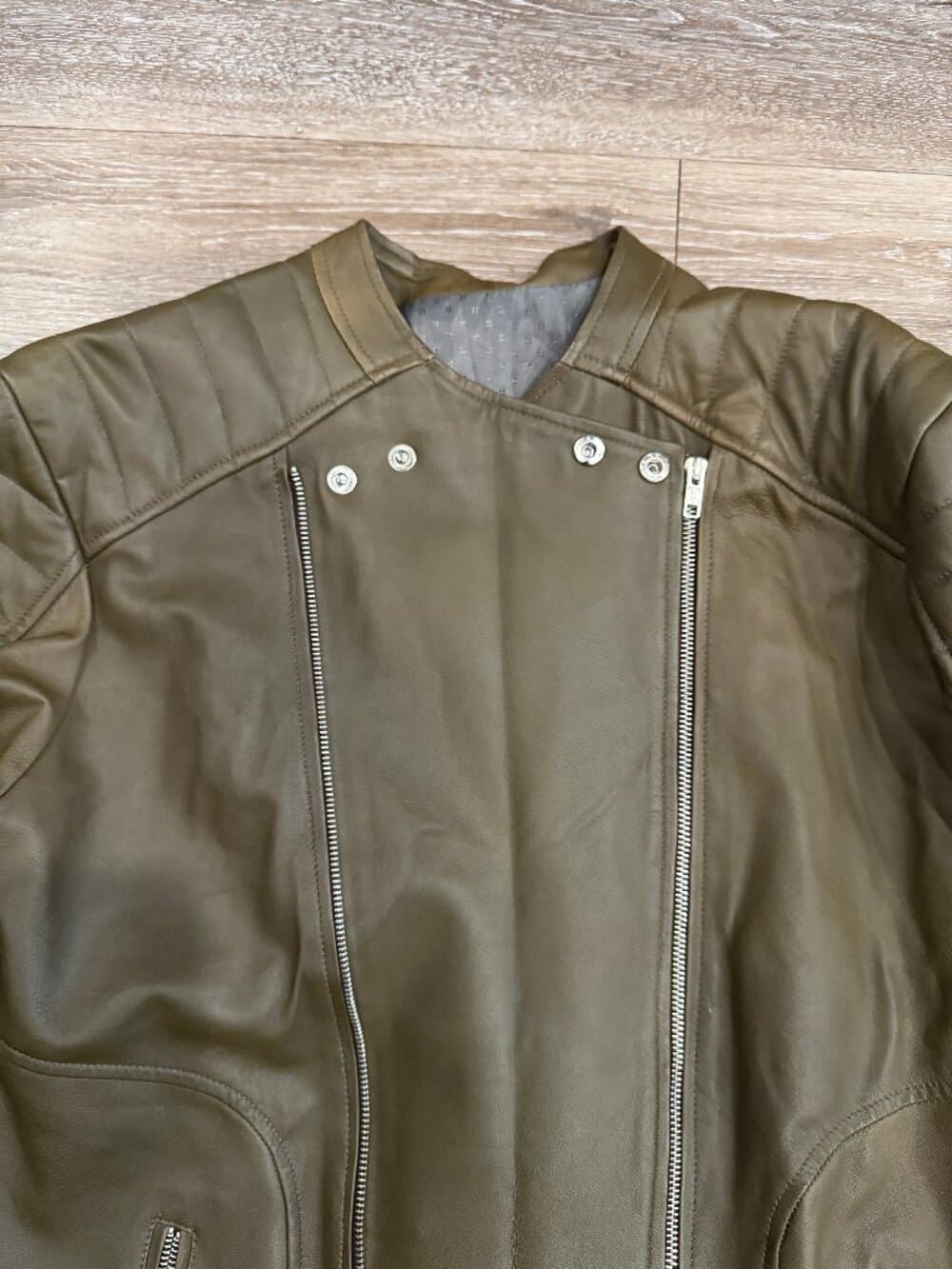 Quilted double-zip vegan leather biker jacket - Balmian style