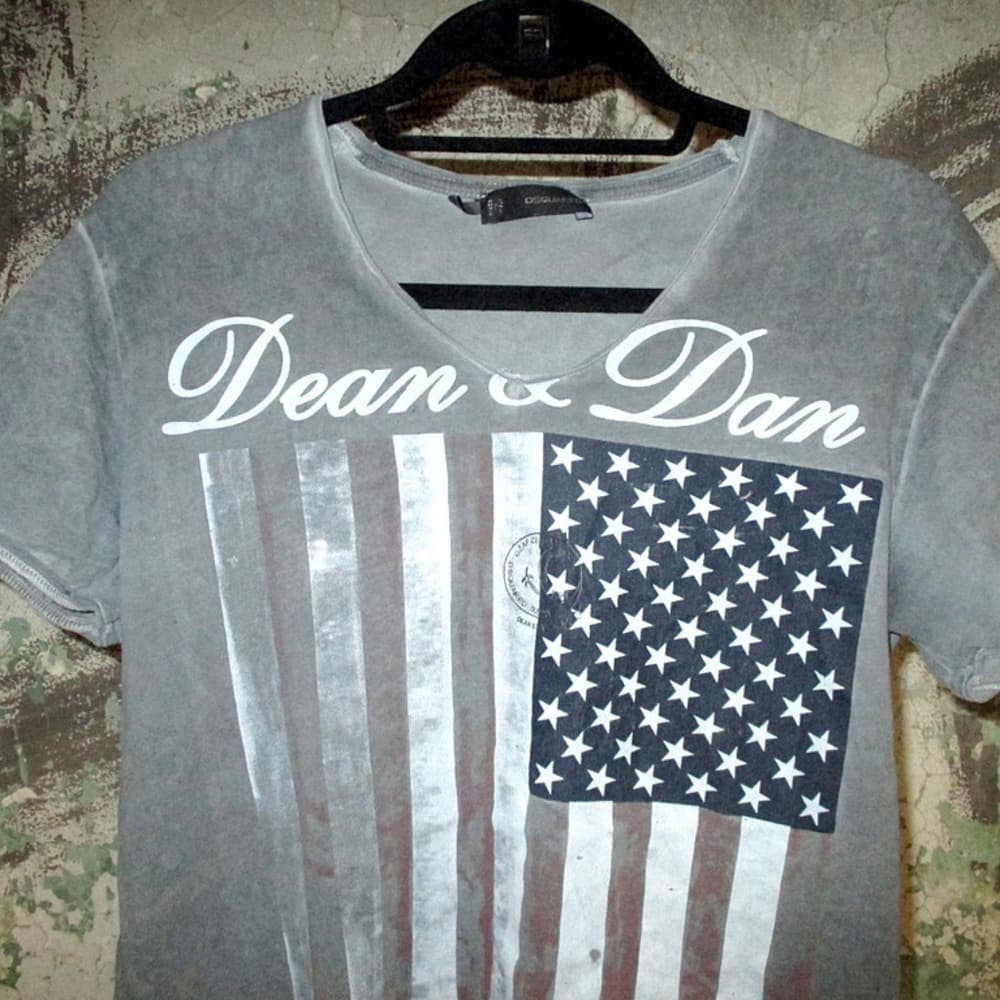 DSQuared2 American flag V Neck t-shirt - Large