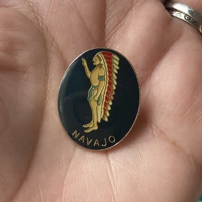 Vintage Native American Navajo Souvenir Enameled Lapel Hat Pin Southwestern