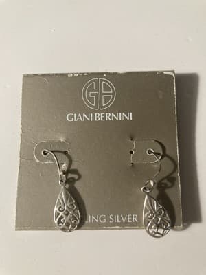 Giani Bernini Sterling 925 Filigree Teardrop Dangle Earrings NWT READ DESCRIP