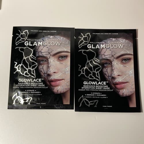 Glamglow Glowlace Face Radiance Boosting Hydration Face Mask LOT OF 2 MASKS