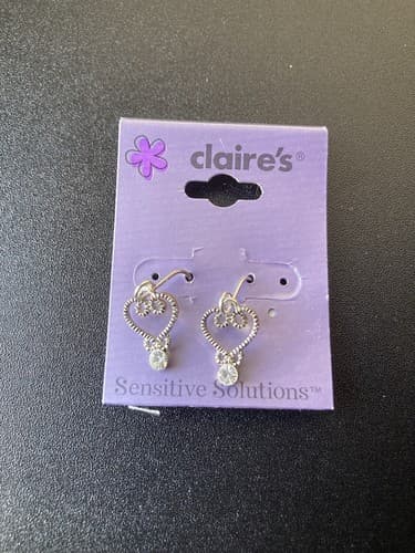 Vintage Claires Deadstock Rhinestone Drop Earrings Y2K McBling Icy NOC
