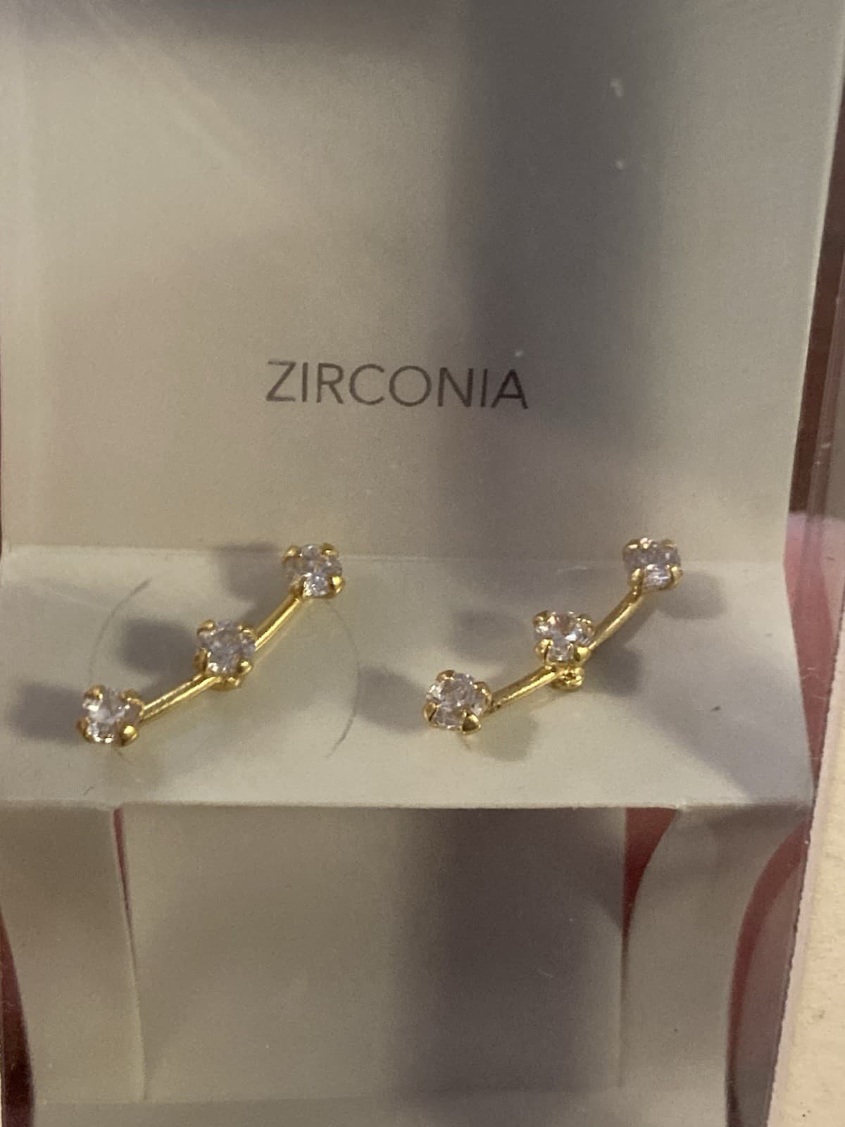 I AM GOLD PLATED 925 STERLING SILVER ZIRCONIA Rhinestones Ear Climber EARRINGS