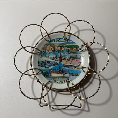 Vintage MCM Seattle World's Fair Wall Hanging Plate Decorative Collectible 60's