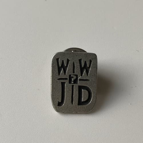 Vintage WWJD What Would Jesus Do? Pewter Pin Christianity Catholic USA MADE