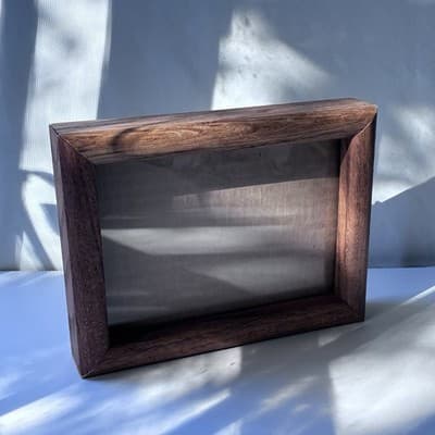 Vintage Solid Wood Oak Picture Frame Rectangle 1980s Natural Finish 6X8 Minimal