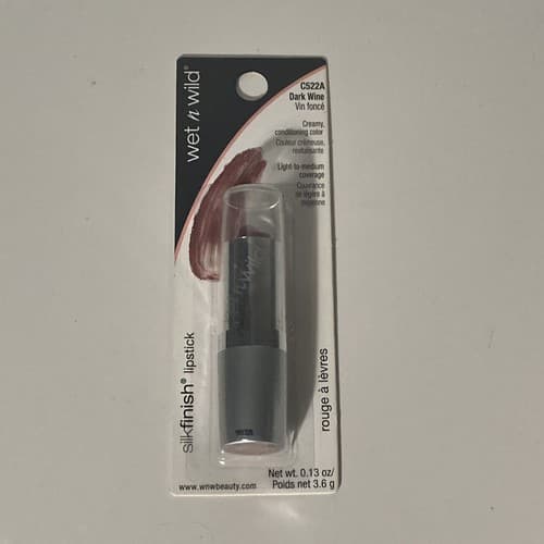 Wet’N Wild Cosmetics Silk Finish Lipstick Deep Wine C522A New In package