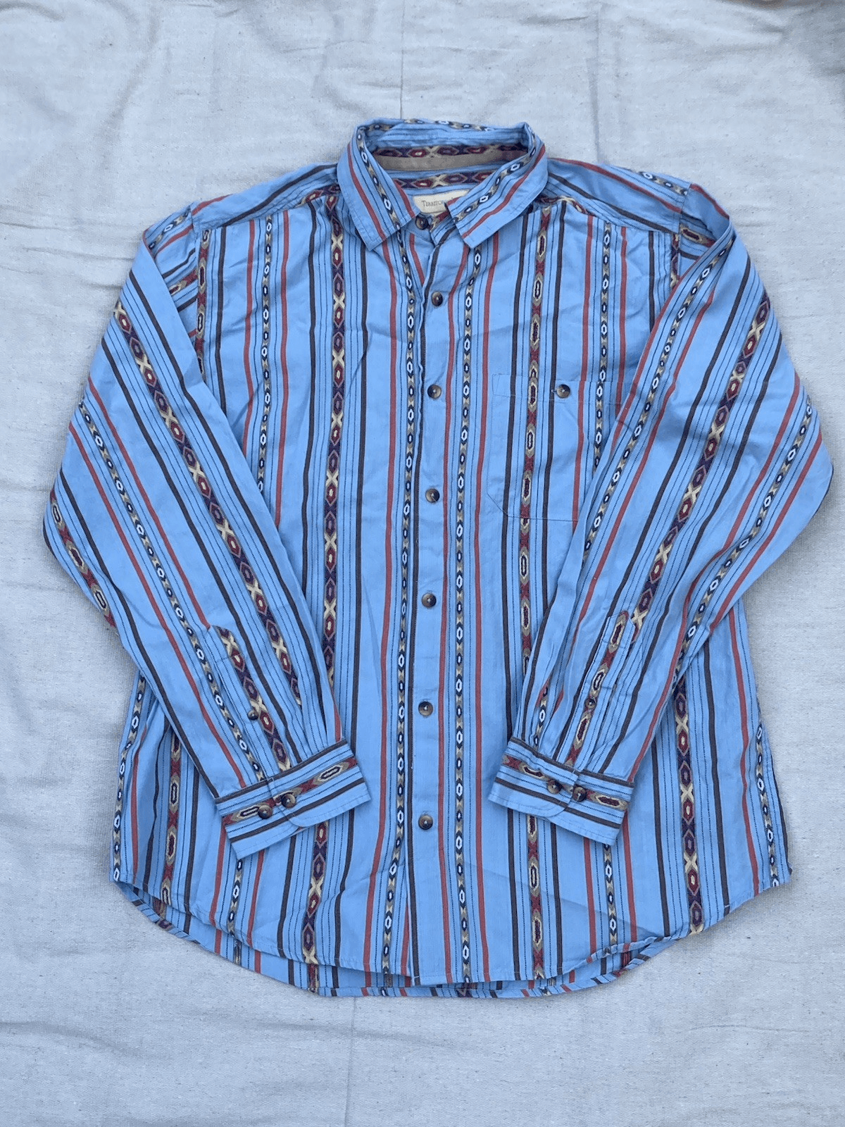 VTG? Territory Ahead Aztex Woven Textile Southwestern Button Up Shirt Mens Large