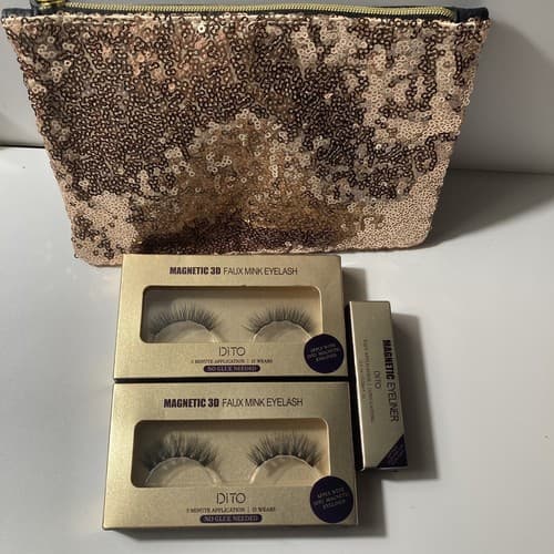 Dito False Magnetic 3D Faux Mink Eyelashes Two Sets Dito Magnetic Liner BAG KIT