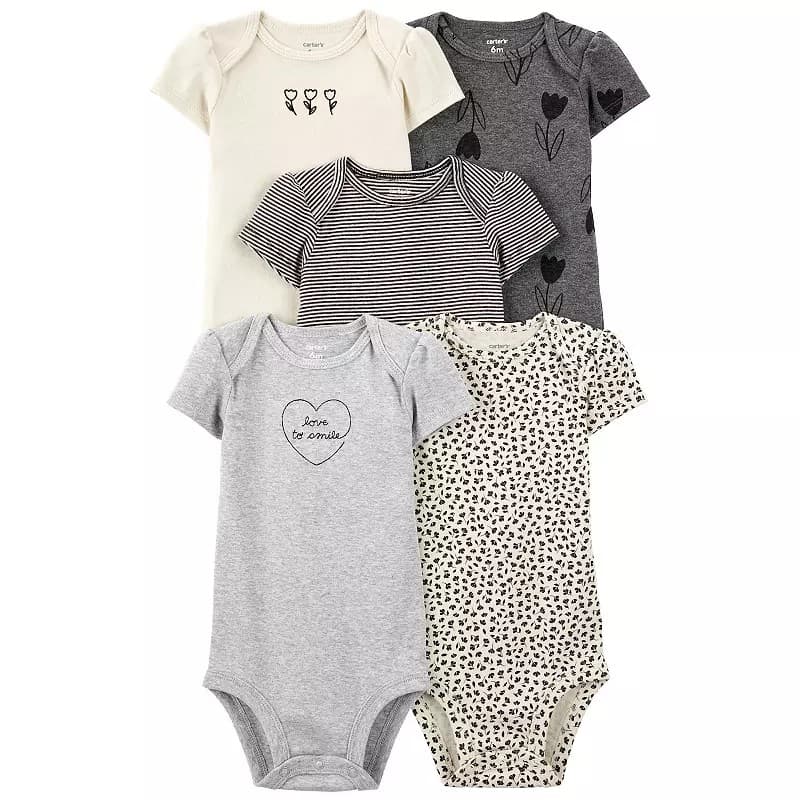 Baby Girl Carter's 4-Pack Floral Bodysuits, Girl's, Size: Newborn, Multi