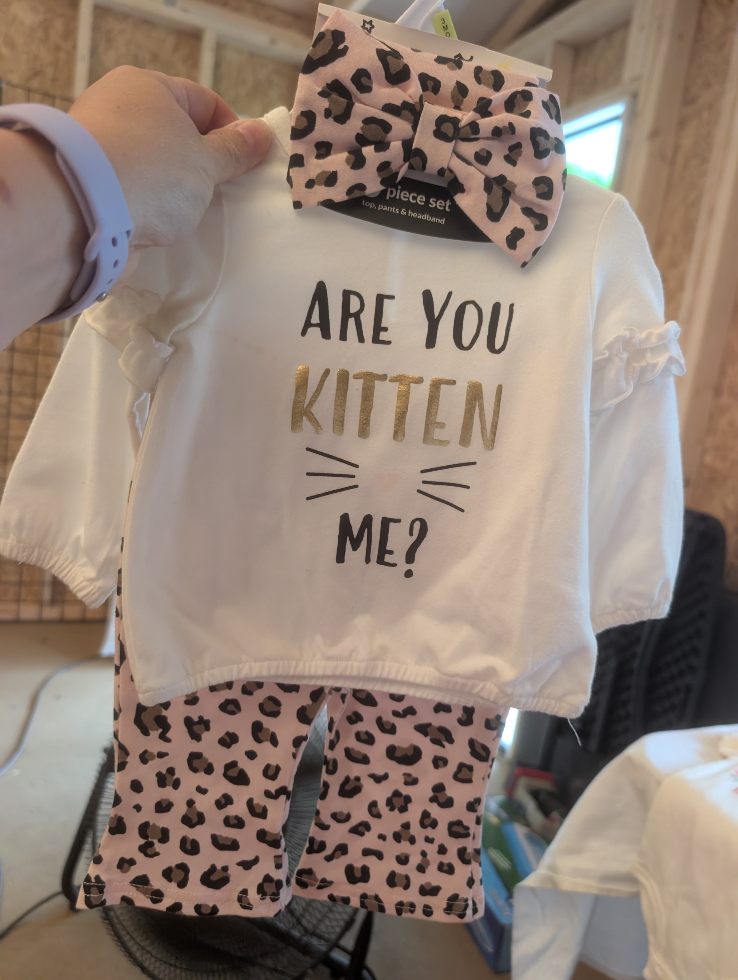 Baby Starters 3-Piece Set with Leopard Print Pants