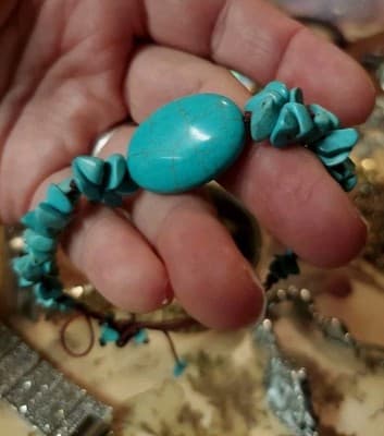 Turquoise Pendent Navajo Vintage Handmade Braclet Real Turquoise.