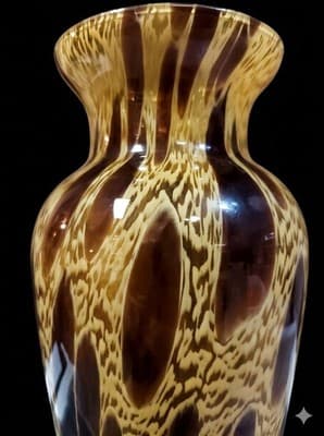 Vintage HandBlown Maestri Vetrai Murano Style Art Glass Tall Vase 13.5"