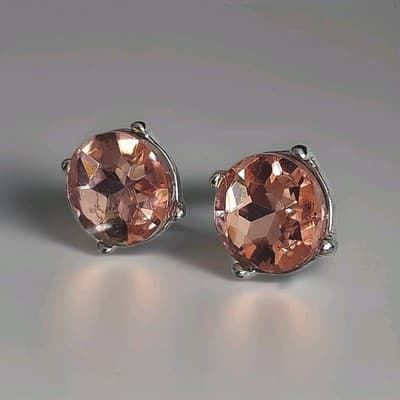 Vintage Gemstone Silver Earings Studs