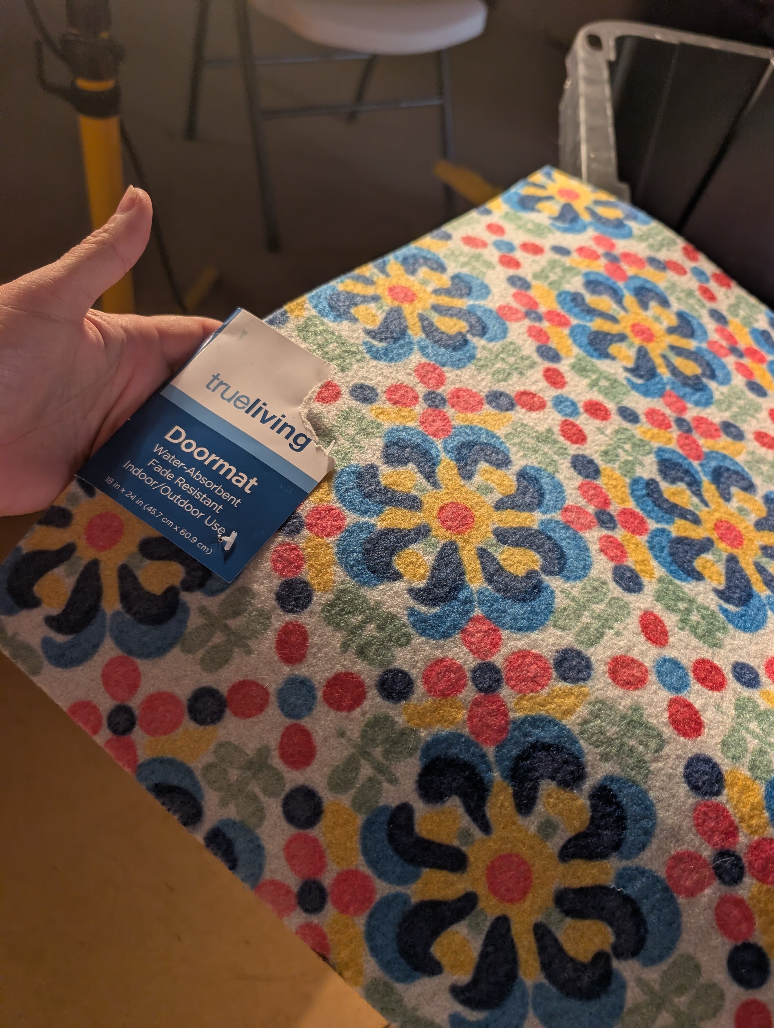 Trueliving Water-Absorbent Floral Doormat 18x30 Multicolor
