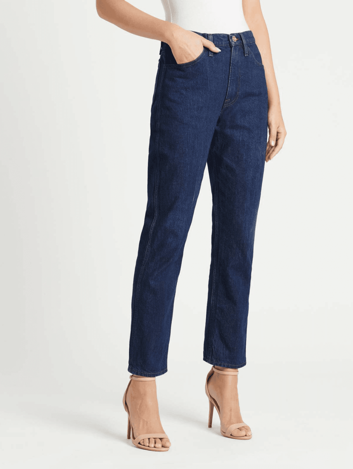 FRAME Denim Women's High Rise "Le Italien" True Straight Jean Vintage Blue Sz 24