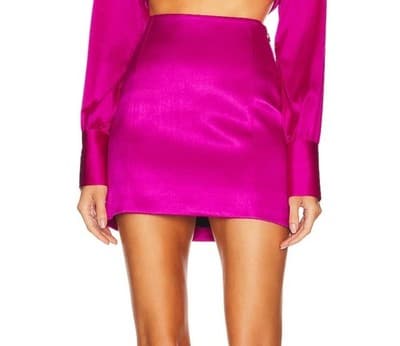 Frame Jeans Skirts Womens Size 2 Satin Mini Skirt Magenta Fuscia Pink