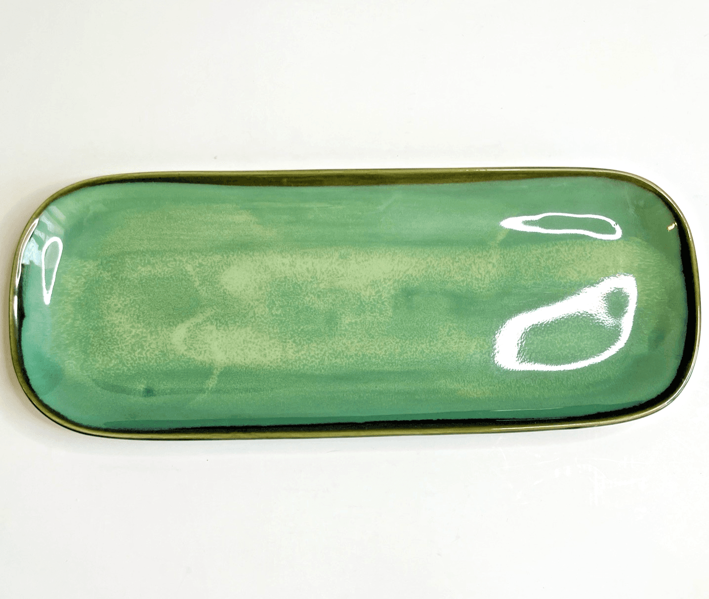 Sango China Nova Green 12 1/2" Dipping Tray Serving Plate Discontinued #4935