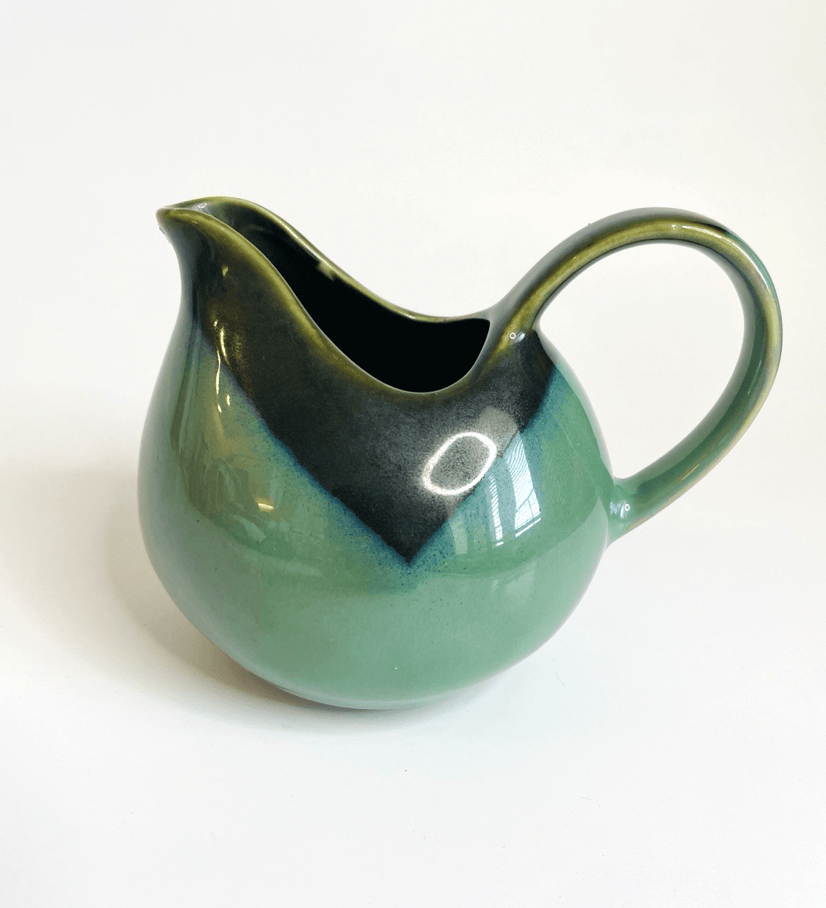 Sango Nova Green Creamer 10oz Stoneware Discontinued #4935 - Vintage China MCM
