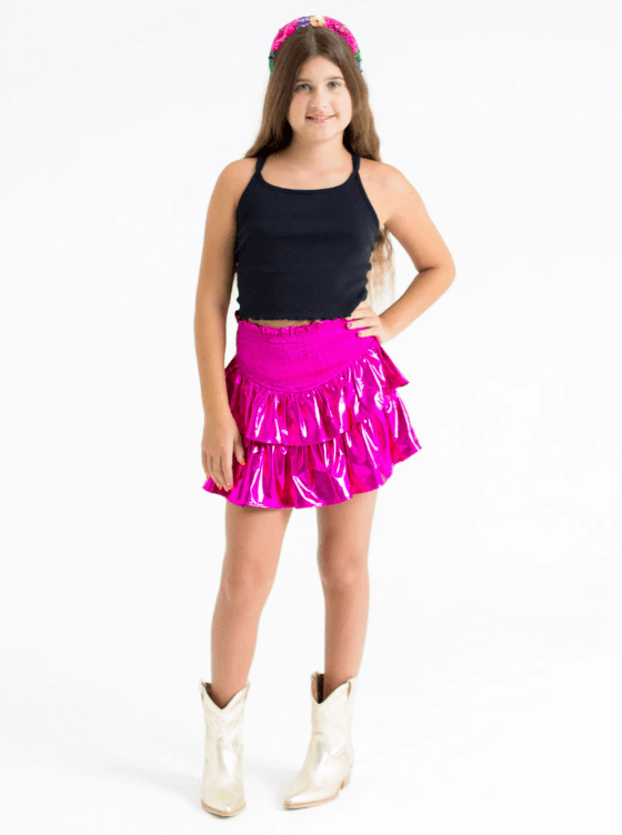 BuddyLove Girls Tween Skort Style Brookie Metallic Pink Size TL Large NWT