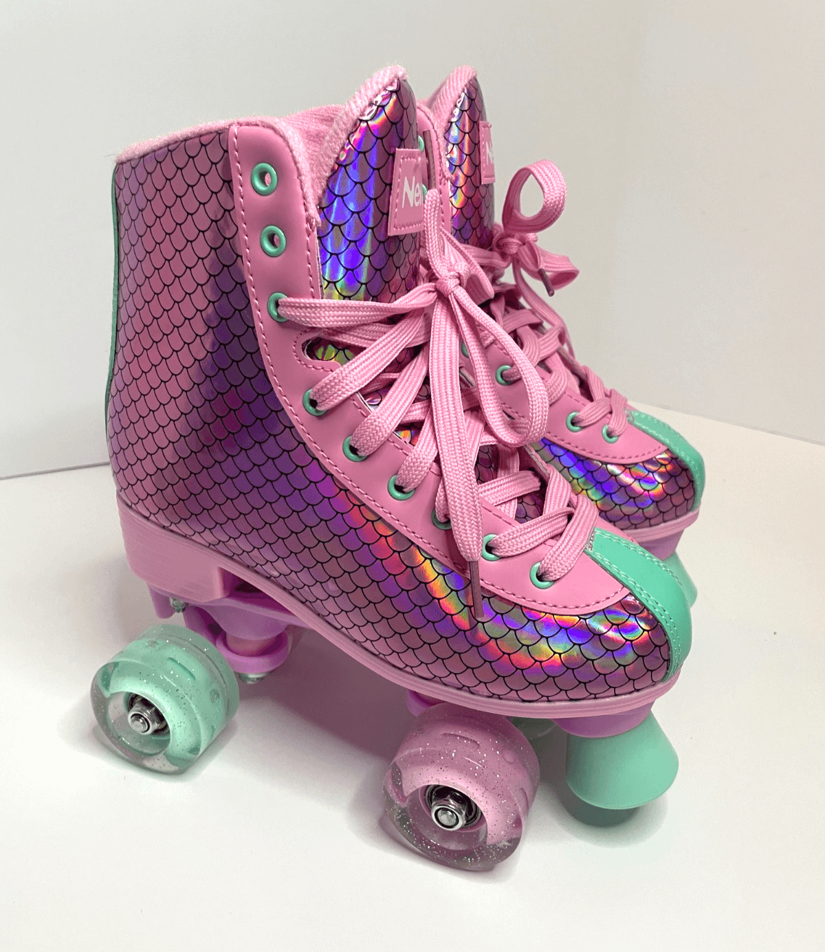 Girls Roller Skates Size 36 EU / 4 US - Nemone Sparkle Pink & Teal
