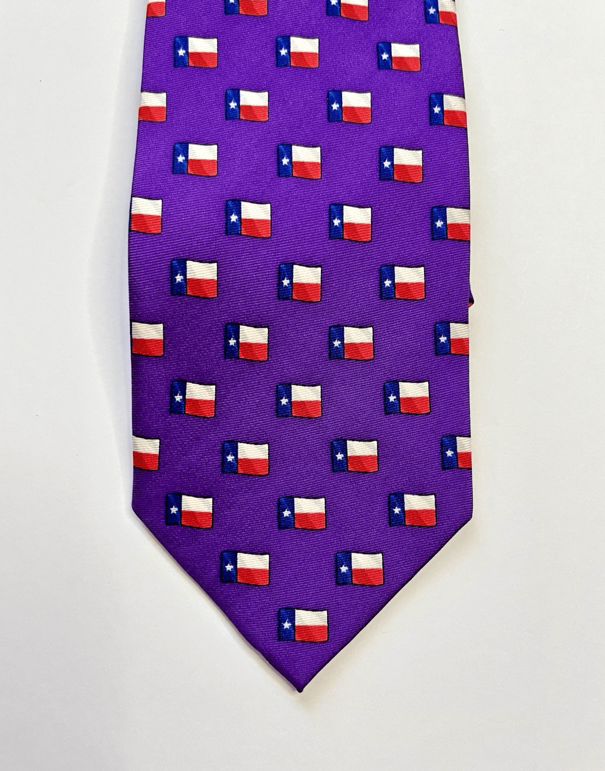 Volunteer Traditions Men's Neck Tie 100% Silk Texas Flag Purple Print (60")