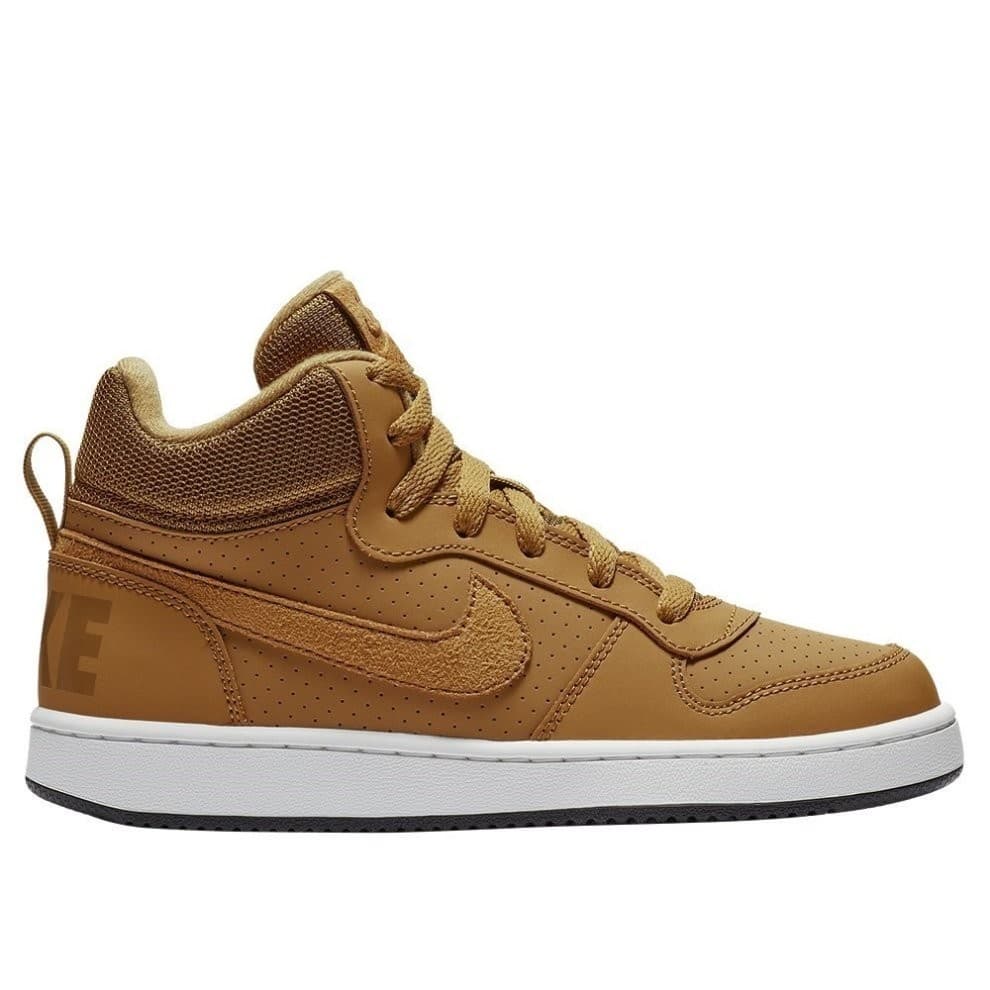 Kids Nike Court Borough Mid GS Yellow/White Skate Shoes US 6.5Y