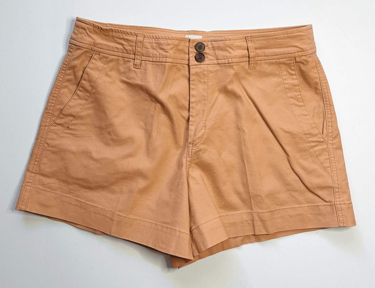 A New Day Women's Stretch Chino Shorts Size 12 'Elastizado' High-Rise in Coral