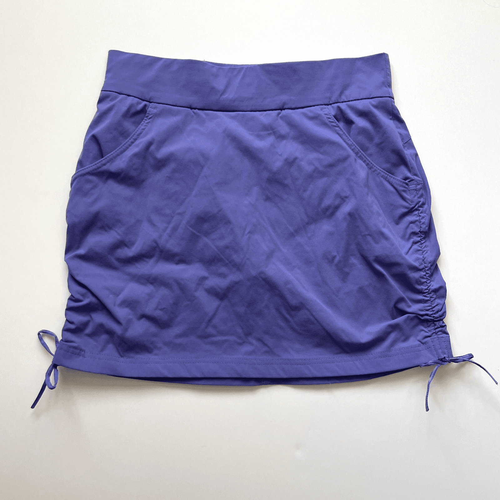 Columbia Women's All Seasons Ruched Skort Purple Nylon Elastic Waist Size Small