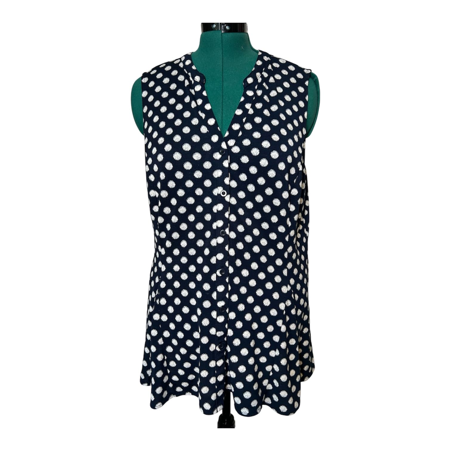 Charter Club Polka Dot Sleeveless Blouse XL