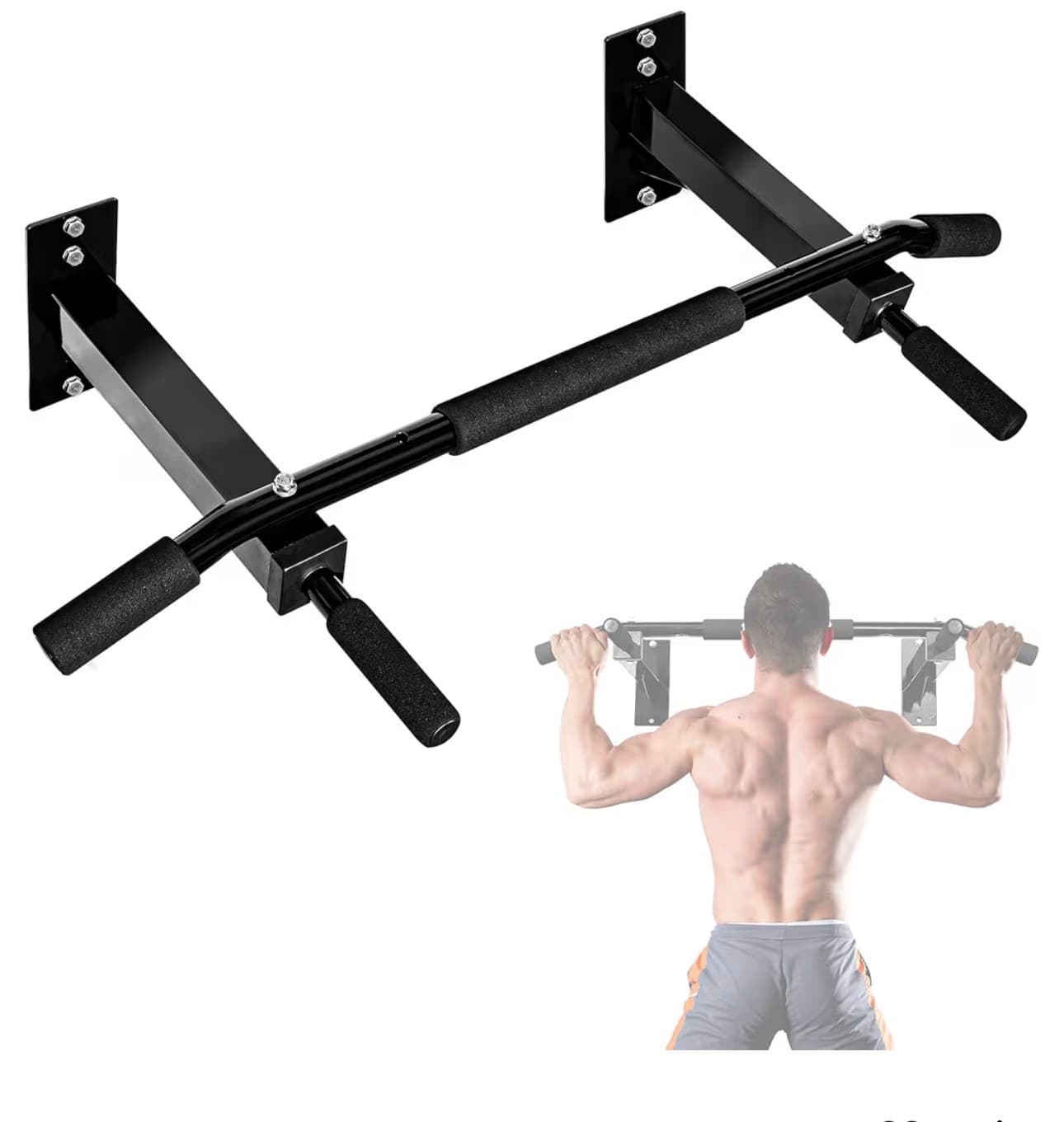 Wall Mounted Pull Up Bar 39" Heavy Duty Steel