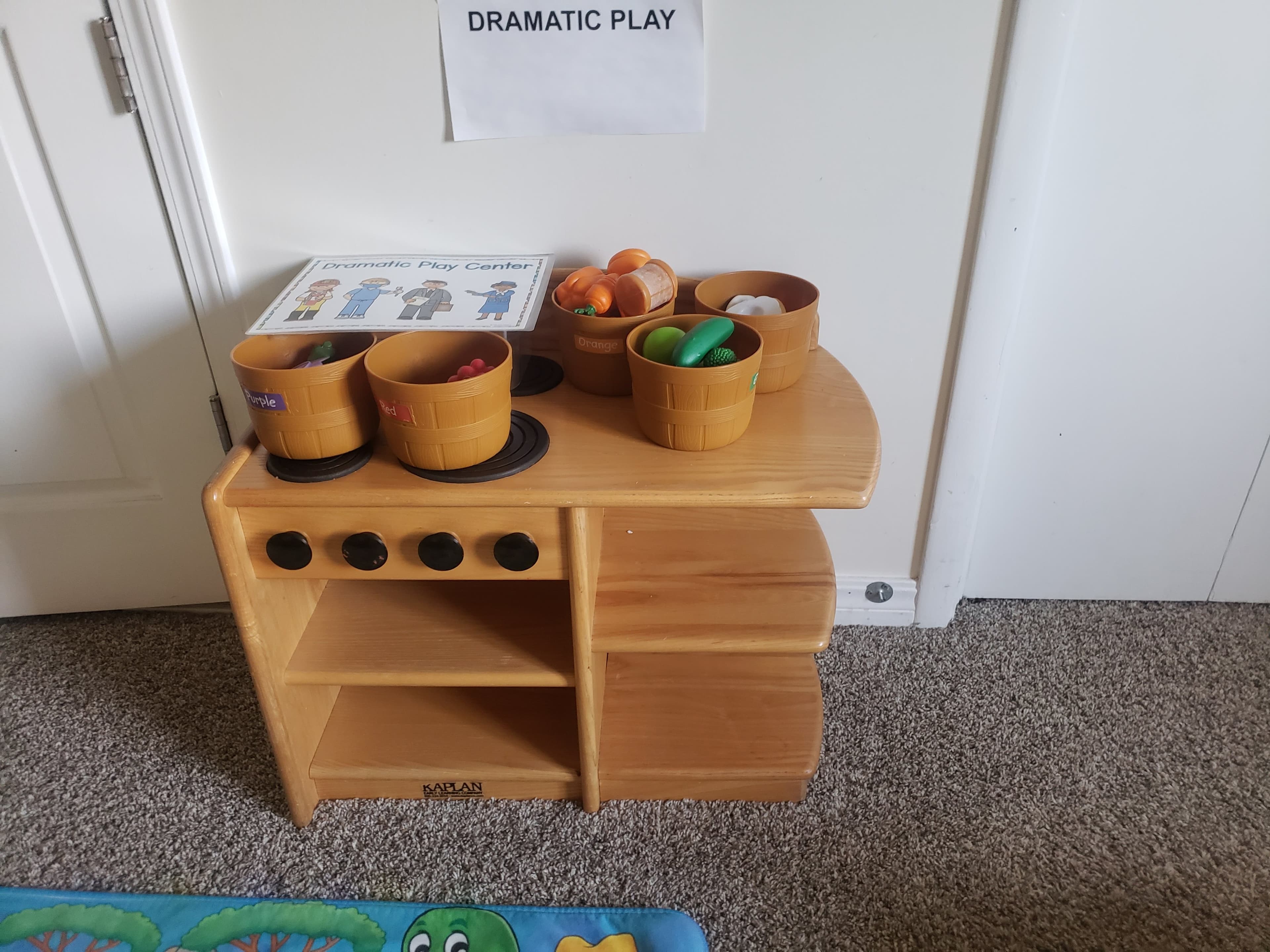 Kaplan Wooden Play Kitchen Stovetop DISCONTINUED Commercial Grade Furniture
