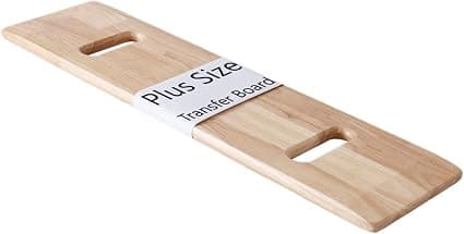Real Wood Patient Transfer Board/Slide Board, L:24x8x0.75in up to 300lbs