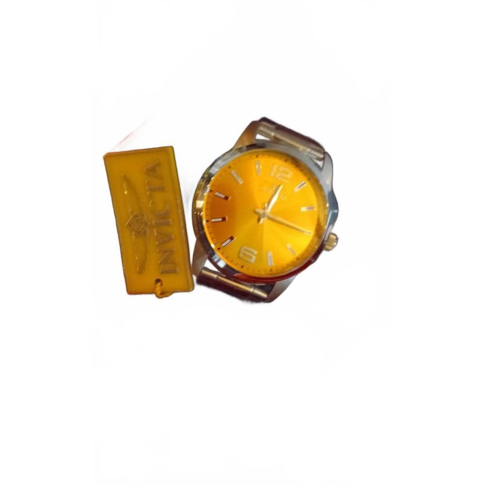 Invicta Men's Stainless Steel Watch with Yellow Dial