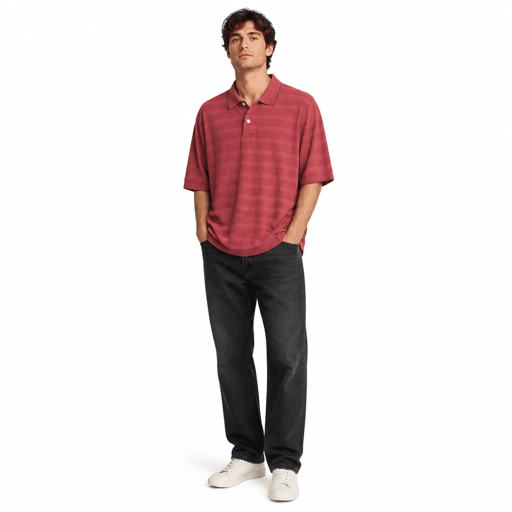 Nike Golf Polo Shirt XXL Red Striped